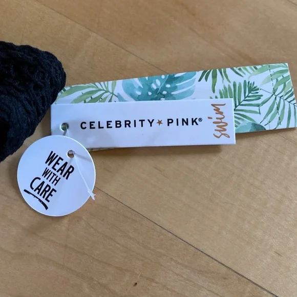 Celebrity Pink Black Textured Bikini Bottoms - Picture 4 of 7